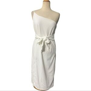 Olia One Shoulder Bodycon Dress NWT White Large